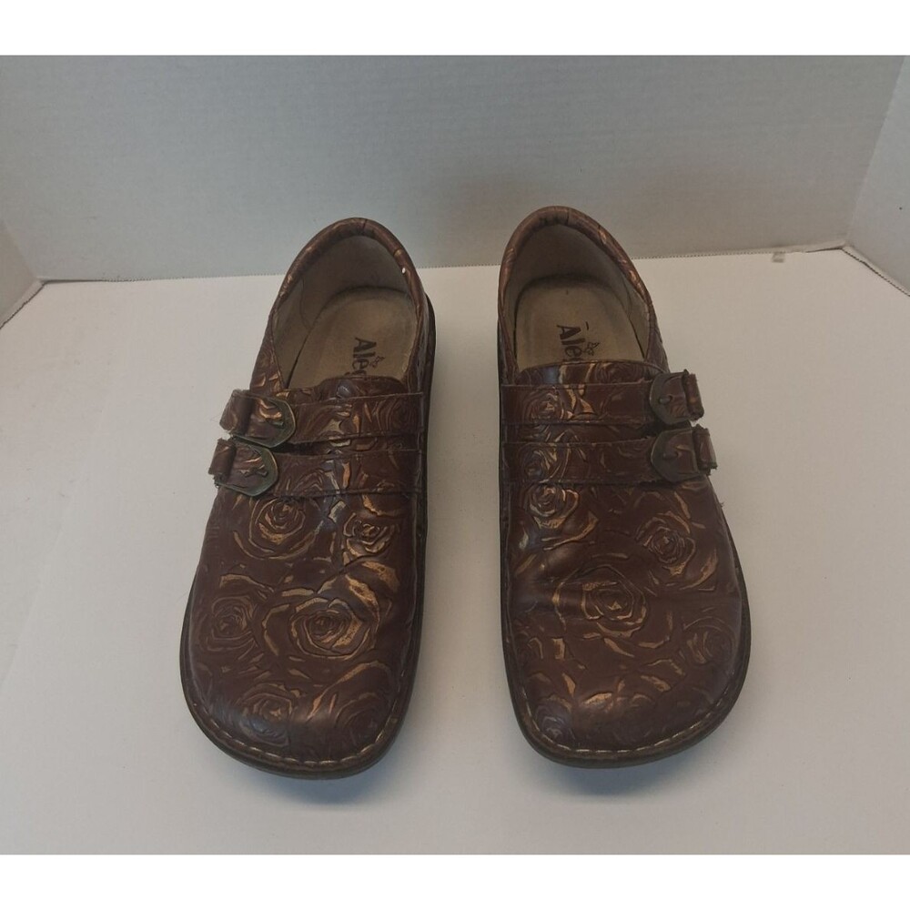 Alegria Women's EU 40 (US 9.5) Clogs ALL-572 Mary Jane Embossed Leather Rose Brn